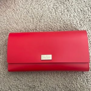 Kate Spade Red Wallet with Pink Interior
